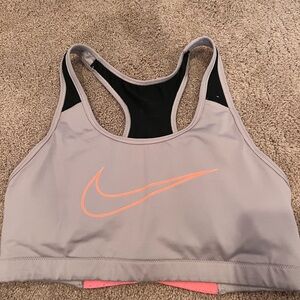 Nike Women's Gray and Black Sports Bra
